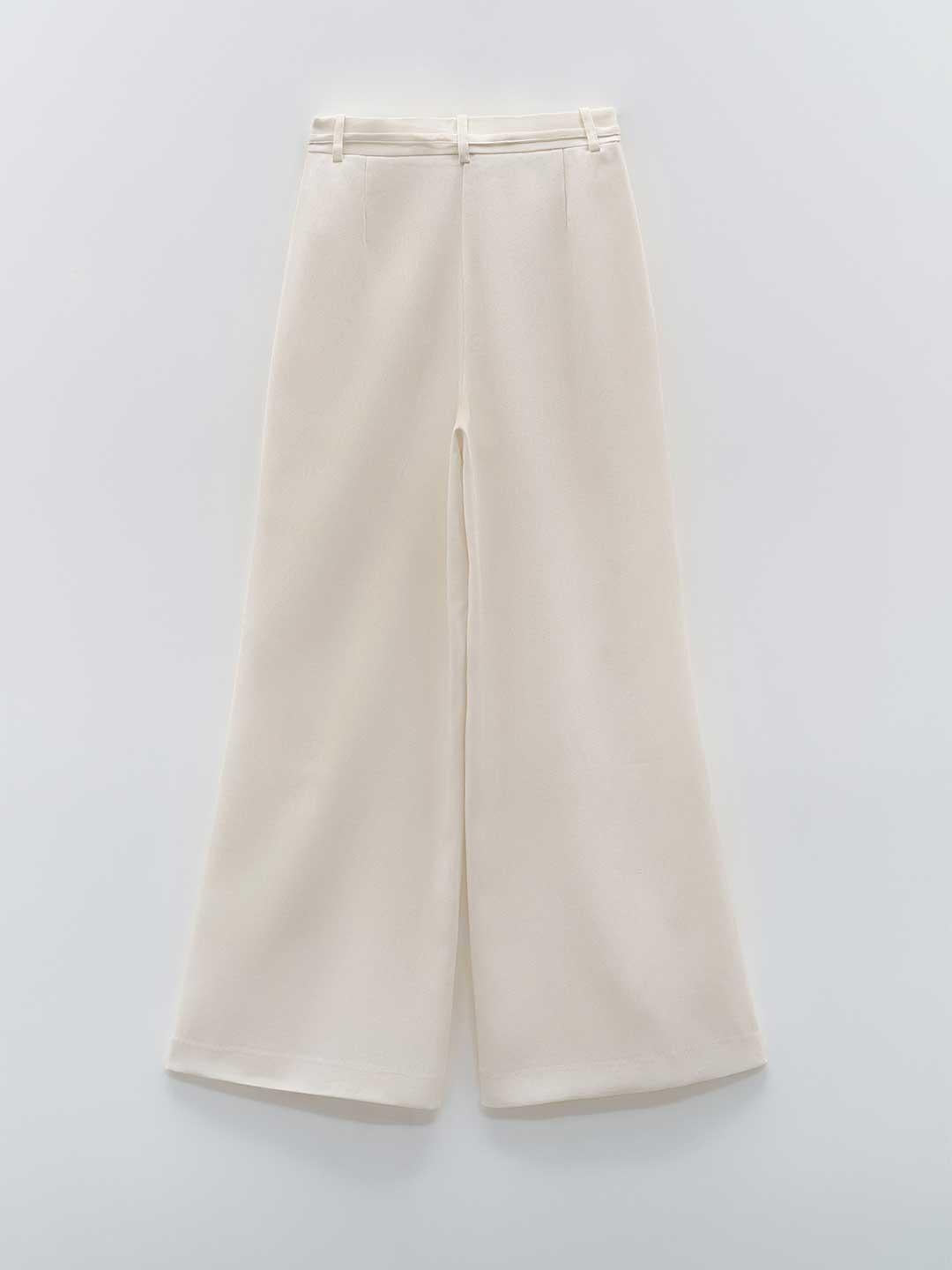 Eleh pantaloni panna con cintura