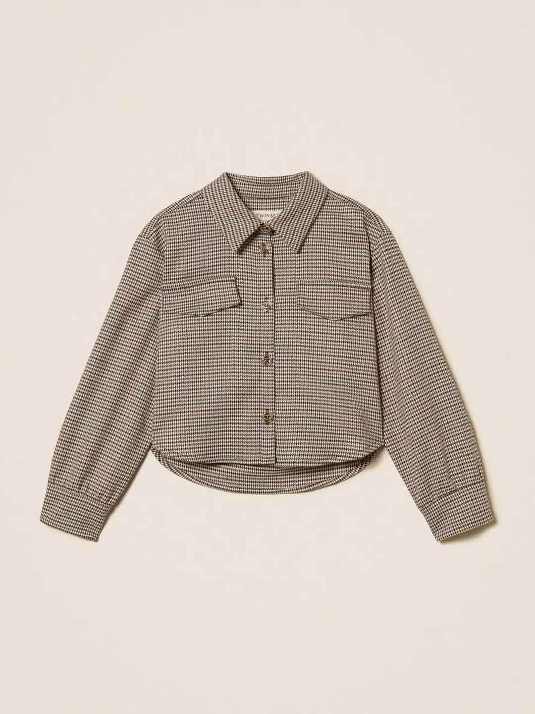 Twinset camicia kids a fantasia pied-de-poule