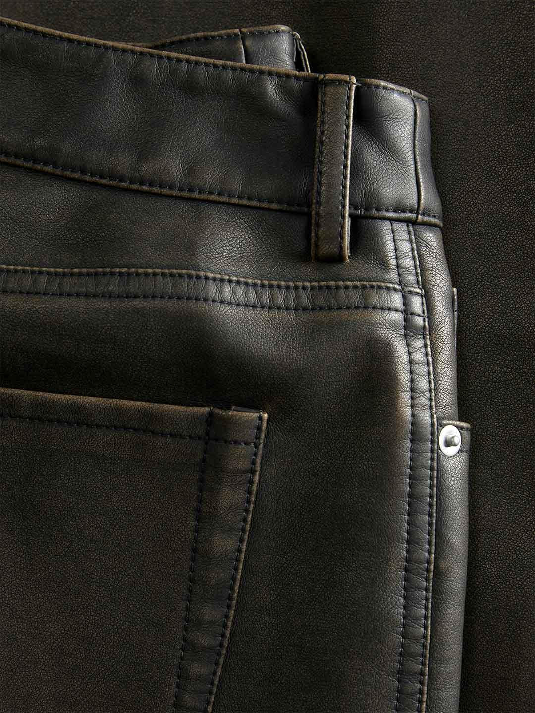 JJXX Hannah pantaloni marrone in pelle